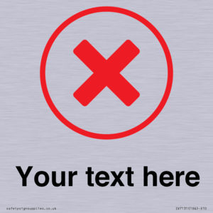 Custom plain background, red cross in a circle sign